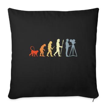 Cameraman evolution - Sofa pillowcase 17,3'' x 17,3'' (45 x 45 cm) - black - Front