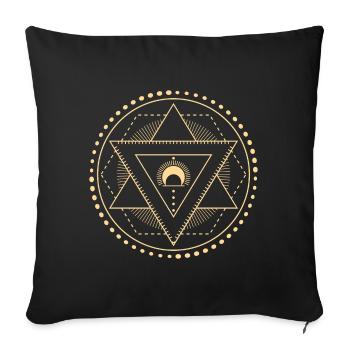 Hexagram Geometry Moon Blue - Sofa pillowcase 17,3'' x 17,3'' (45 x 45 cm) - black - Front