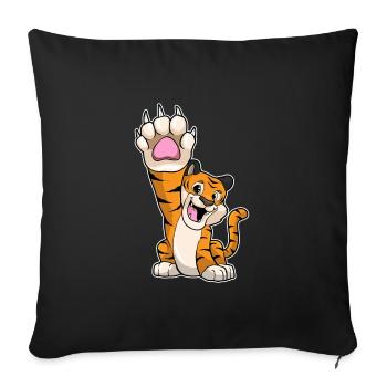 Lustiger Tiger High five - Sofakissenbezug 45 x 45 cm - Schwarz - Vorne