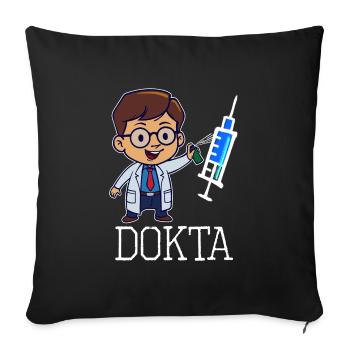 Médecin médecin drôle spécialiste assistant médecin profession - Housse de coussin décorative 45 x 45 cm - noir - Devant