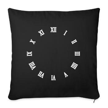 No time - Roman Clock - Sofa pillowcase 17,3'' x 17,3'' (45 x 45 cm) - black - Front