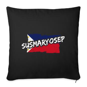 Philippines Pinoy Gift - Sofa pillowcase 17,3'' x 17,3'' (45 x 45 cm) - black - Front