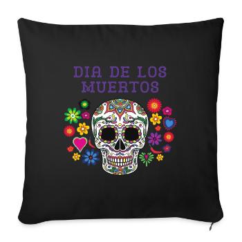 Halloween Dia de los Muertos mexican spanish coco - Sofa pillowcase 17,3'' x 17,3'' (45 x 45 cm) - black - Front