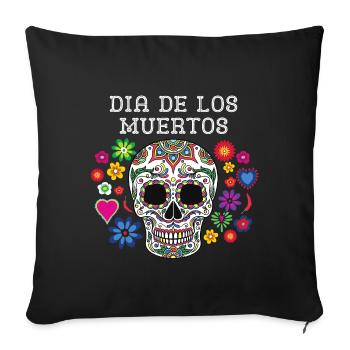 Halloween Dia de los Muertos mexican spanish coco - Sofa pillowcase 17,3'' x 17,3'' (45 x 45 cm) - black - Front