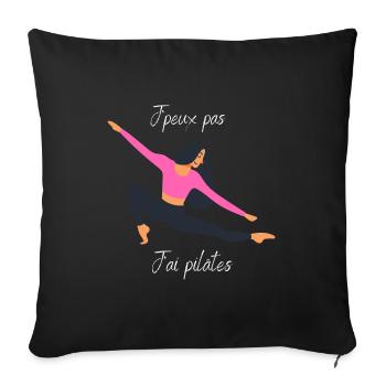 J'peux pas j'ai pilâtes - Housse de coussin décorative 45 x 45 cm - noir - Devant