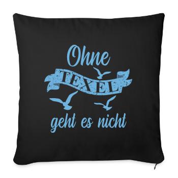 Texel Insel Urlaub - Sofakissenbezug 45 x 45 cm - Schwarz - Vorne