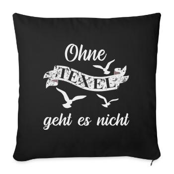 Texel Insel Urlaub - Sofakissenbezug 45 x 45 cm - Schwarz - Vorne