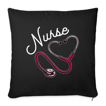 Infirmière soignante superviseur travailleur social - Housse de coussin décorative 45 x 45 cm - noir - Devant