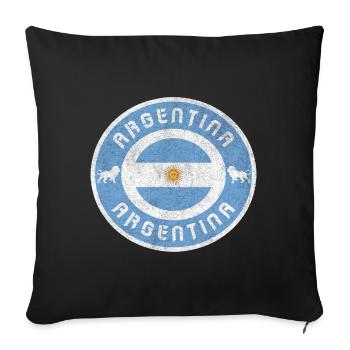 Argentina vintage design with flag / gift - Sofa pillowcase 17,3'' x 17,3'' (45 x 45 cm) - black - Front