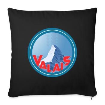Valais cervin - Sofa pillowcase 17,3'' x 17,3'' (45 x 45 cm) - black - Front