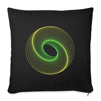 Géométrie sacrée Spiralle - Housse de coussin décorative 45 x 45 cm - noir - Devant