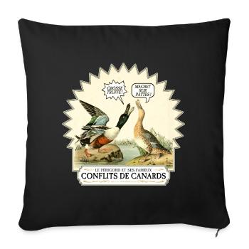 Conflits de Canards - Housse de coussin décorative 45 x 45 cm - noir - Devant