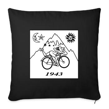 Albert Hofmann LSD 1943 Noir & Blanc - Housse de coussin décorative 45 x 45 cm - noir - Devant