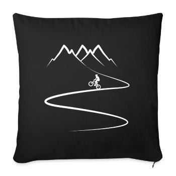 BMX - Downhill - Montagne - Montagne - Housse de coussin décorative 45 x 45 cm - noir - Devant