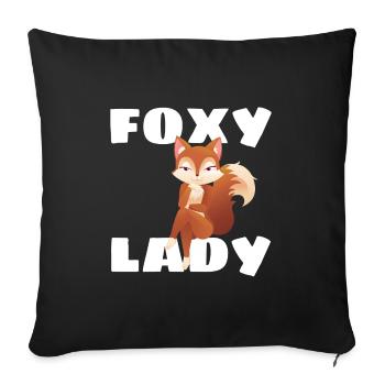 Dame Foxy - Housse de coussin décorative 45 x 45 cm - noir - Devant