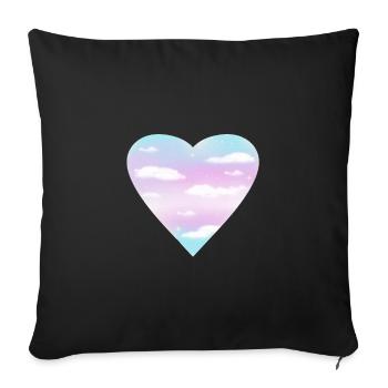 Trans Heart - Sofakissenbezug 45 x 45 cm - Schwarz - Vorne