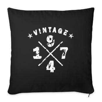 1974 Vintage used-look - Housse de coussin décorative 45 x 45 cm - noir - Devant