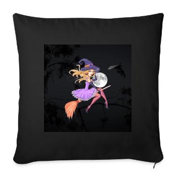 Witch - Sofa pillowcase 17,3'' x 17,3'' (45 x 45 cm) - black - Front