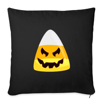 Halloween Candy Corn Pumpkin Emoticon Face - Sofa pillowcase 17,3'' x 17,3'' (45 x 45 cm) - black - Front