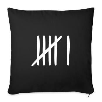 6 birthday tally sheet 6 years old - Sofa pillowcase 17,3'' x 17,3'' (45 x 45 cm) - black - Front