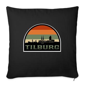 Tilburg Netherlands Skyline Silhouette Dutch Flag - Sofa pillowcase 17,3'' x 17,3'' (45 x 45 cm) - black - Front