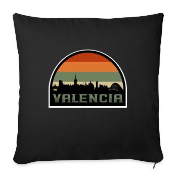 Valencia Spain Skyline Silhouette Spanish Flag - Sofa pillowcase 17,3'' x 17,3'' (45 x 45 cm) - black - Front