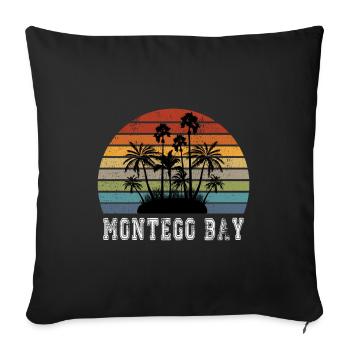 Montego Bay Island Palm Trees Design / Gift Idea - Sofa pillowcase 17,3'' x 17,3'' (45 x 45 cm) - black - Front