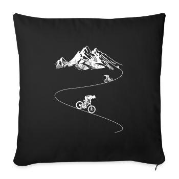 Descente VTT vélo tout-terrain VTT VTT - Housse de coussin décorative 45 x 45 cm - noir - Devant
