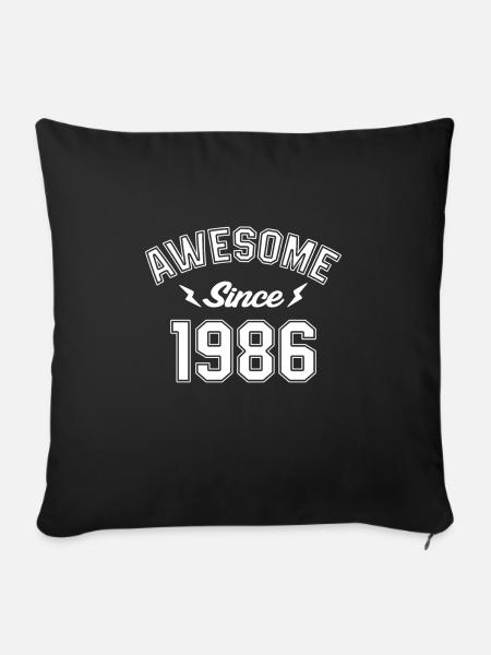 Super seit 1986 - Sofakissenbezug 45 x 45 cm - Schwarz