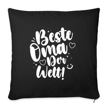 Beste Oma Der Welt! - Sofakissenbezug 45 x 45 cm - Schwarz - Vorne