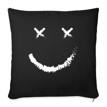 Smile Smilies Emojis Emoticons Motivation Smile - Sofa pillowcase 17,3'' x 17,3'' (45 x 45 cm) - black - Front