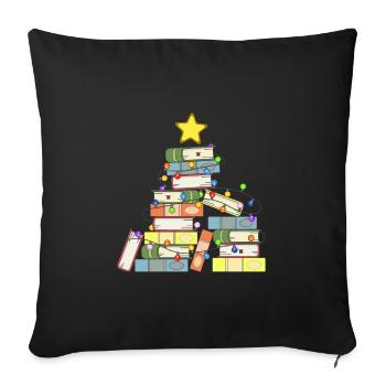 Bookish Christmas Tree I - Sofa pillowcase 17,3'' x 17,3'' (45 x 45 cm) - black - Front