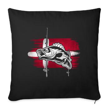 Denmark fishing - Sofa pillowcase 17,3'' x 17,3'' (45 x 45 cm) - black - Front