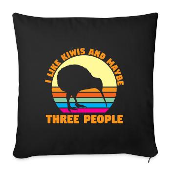 Kiwi Maori oiseau - Housse de coussin décorative 45 x 45 cm - noir - Devant