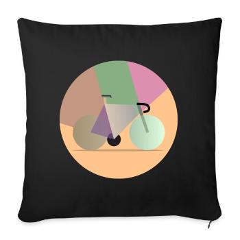 Vélo de course abstrait, design rond, géométrique - Housse de coussin décorative 45 x 45 cm - noir - Devant