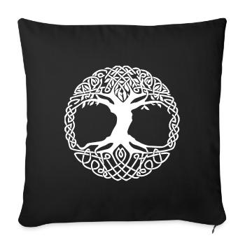 Tree of Life in the Celtic Circle of Knots - Sofa pillowcase 17,3'' x 17,3'' (45 x 45 cm) - black - Front