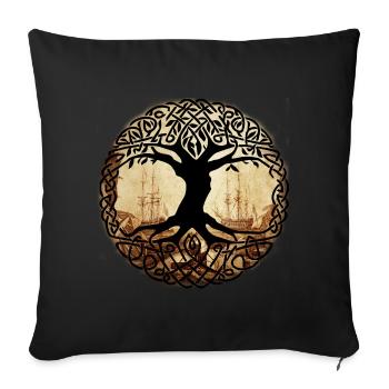 Celtic Tree of Wanderlust - Sofa pillowcase 17,3'' x 17,3'' (45 x 45 cm) - black - Front