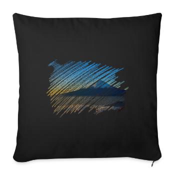 Mountain - Sofa pillowcase 17,3'' x 17,3'' (45 x 45 cm) - black - Front