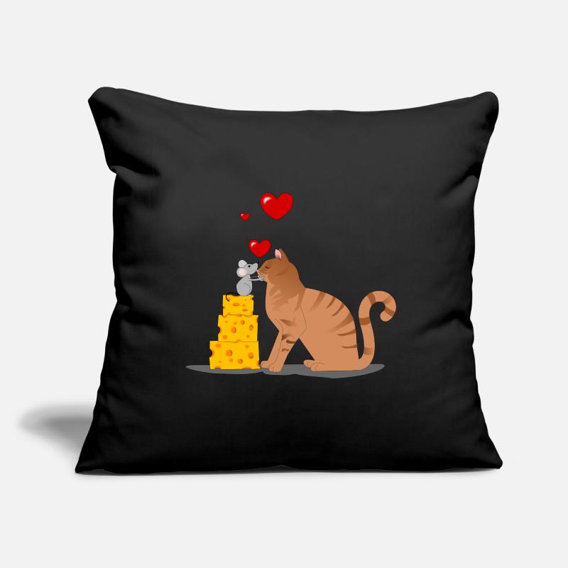 cat and mouse Sofa pillowcase 17,3'' x 17,3'' (45 x 45 cm)