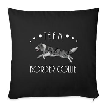 Team Border Collie - Blue Merle - Sofa pillowcase 17,3'' x 17,3'' (45 x 45 cm) - black - Front
