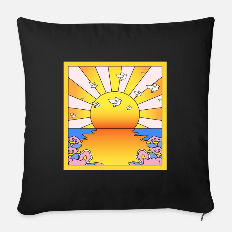 Buvard de LSD "California Orange Sunshine - Housse de coussin décorative 45 x 45 cm - noir