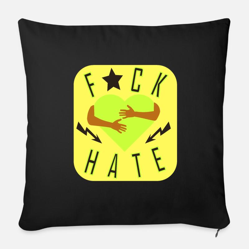Gegen Hass - Sofakissenbezug 45 x 45 cm - Schwarz
