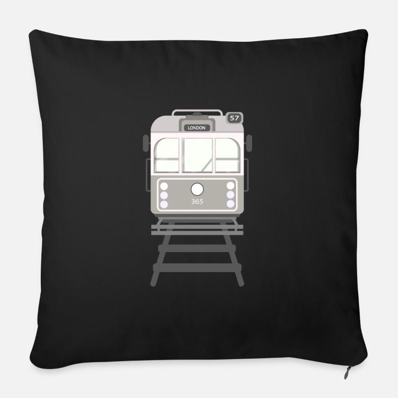 Tram, tram - Sofa pillowcase 17,3'' x 17,3'' (45 x 45 cm) - black