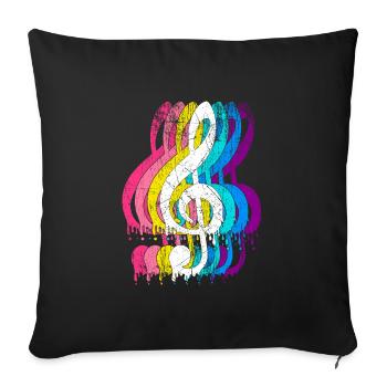 Musician clef treble clef music - Sofa pillowcase 17,3'' x 17,3'' (45 x 45 cm) - black - Front