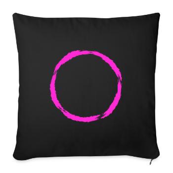 Symbole de cercle Forme de cercle Nouvelle variante - Housse de coussin décorative 45 x 45 cm - noir - Devant