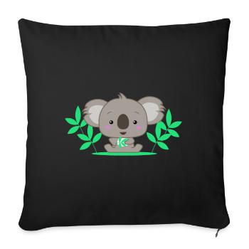 Bébé koala mignon - Housse de coussin décorative 45 x 45 cm - noir - Devant