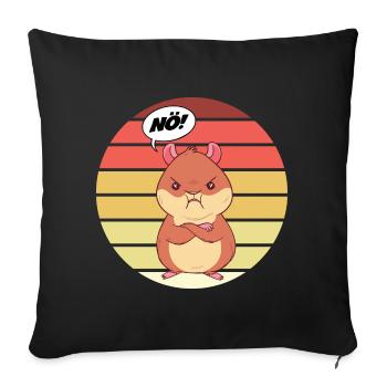 Hamster Nö Sunset Nein Lustiger Spruch Geschenk - Sofakissenbezug 45 x 45 cm - Schwarz - Vorne