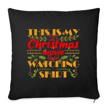 Films de Noël Chemise de montre de films de Noël - Housse de coussin décorative 45 x 45 cm - noir - Devant