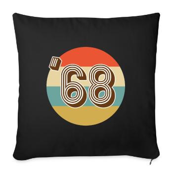 Millésime 1968 - Housse de coussin décorative 45 x 45 cm - noir - Devant