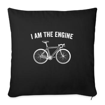 Je suis le t-shirt moteur pour cycliste - Housse de coussin décorative 45 x 45 cm - noir - Devant